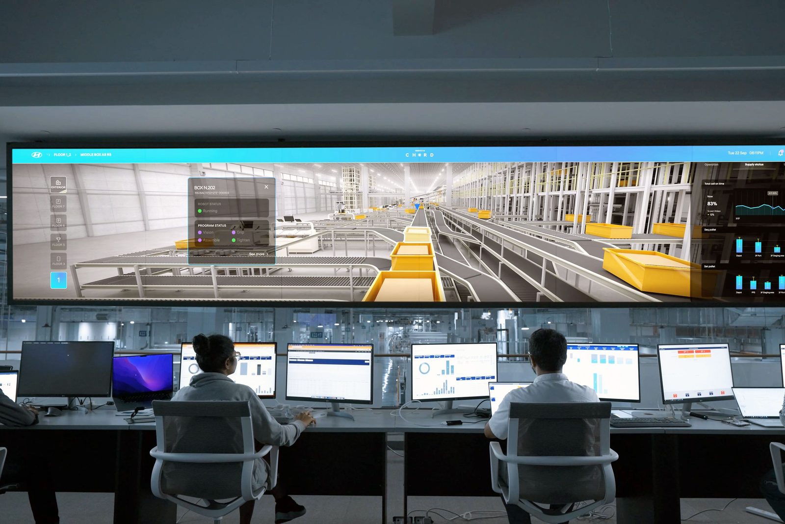 Operations team working across a data center floor