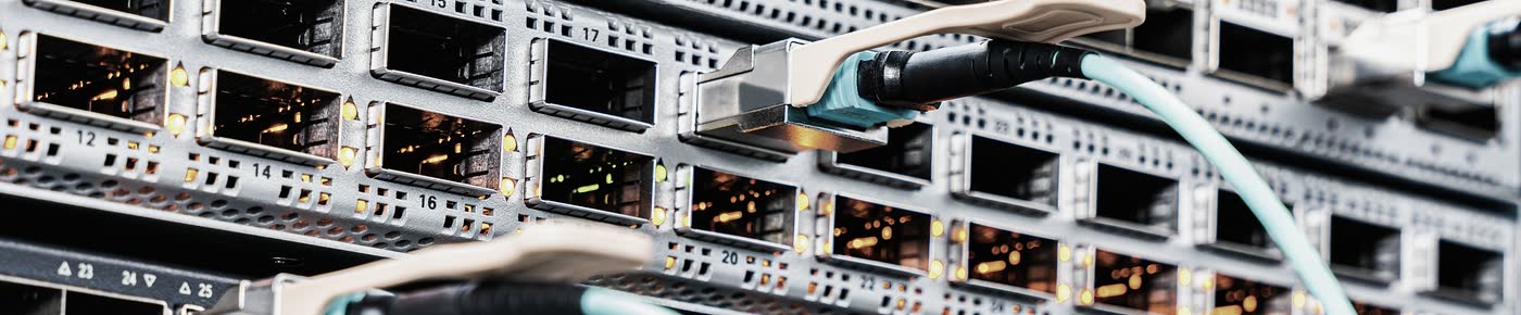 Patch cabling terminated across a panel