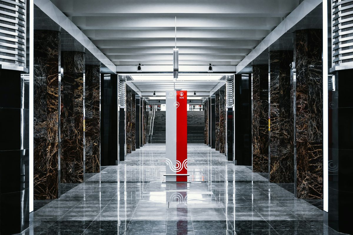 A data hall photographed down its length