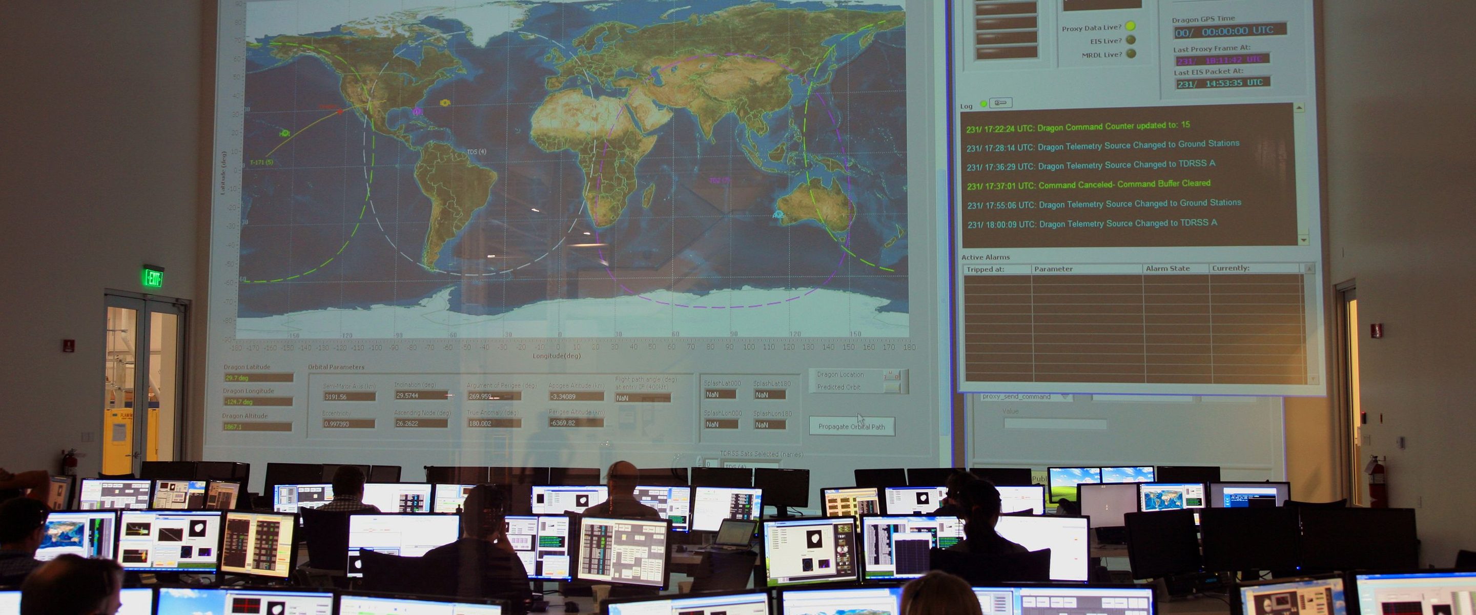 An incident response floor working live infrastructure dashboards