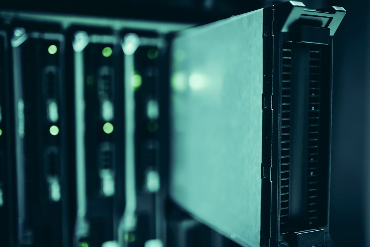 A verified rack record being read in a data hall